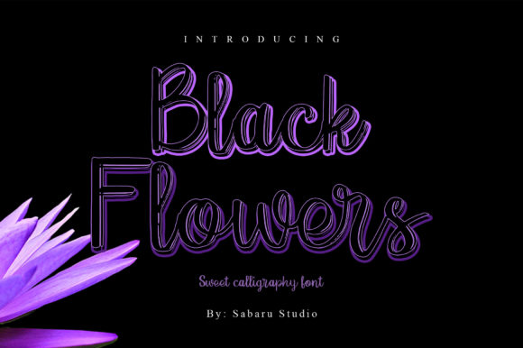 Black Flowers: A Delicate and Elegant Handwritten Font