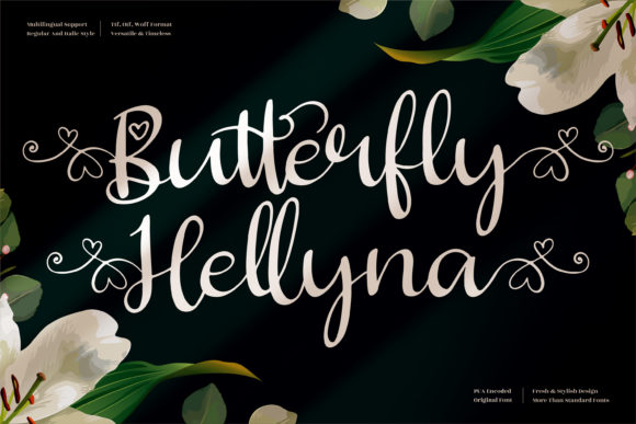 Butterfly Hellyna: A Delicate Script Font for Editorial Elegance
